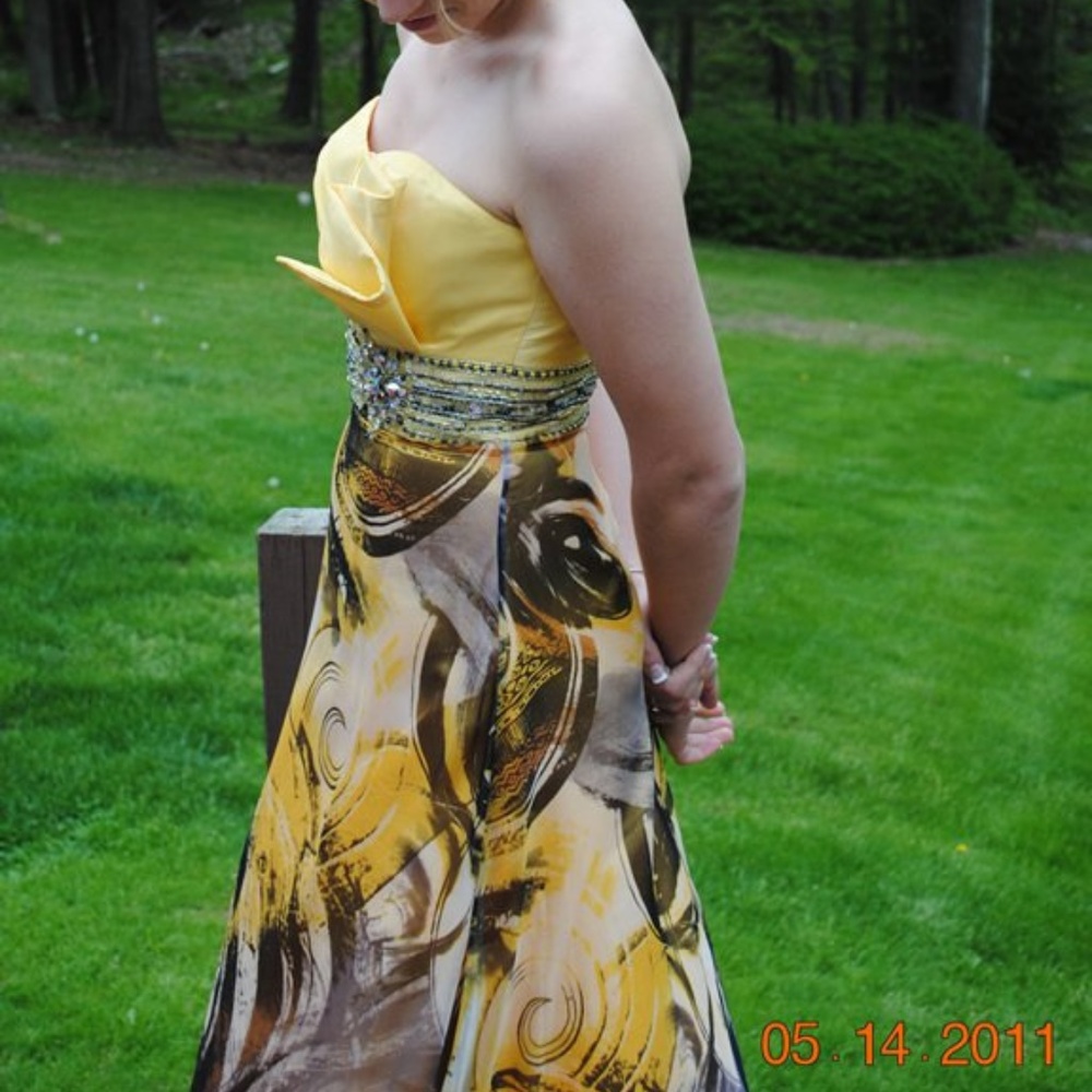 Strapless prom gown